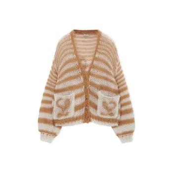 LOEWE Anagram Cardigan 'White/Camel'