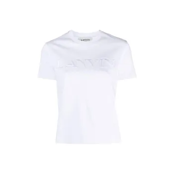 Lanvin Classic Fit Embroidered Tee 'Optic White'