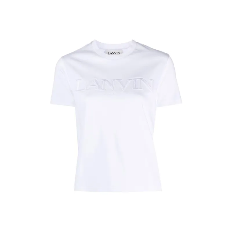 Lanvin Classic Fit Embroidered Tee 'Optic White'-0