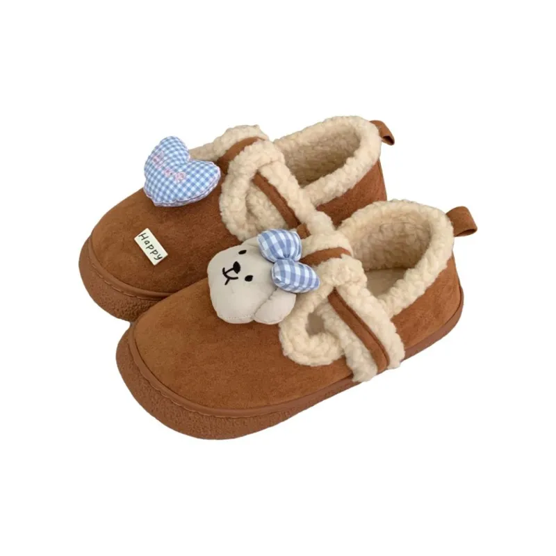 Thin Strips Cotton Slippers Women's, Light Brown-15