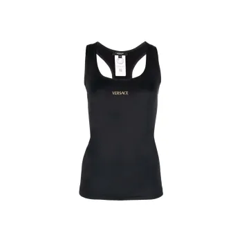 VERSACE Logo-print Square-neck Performance Tank Top
