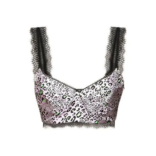 VERSACE Leopard Print Silk Bralette Top 'Lilac'
