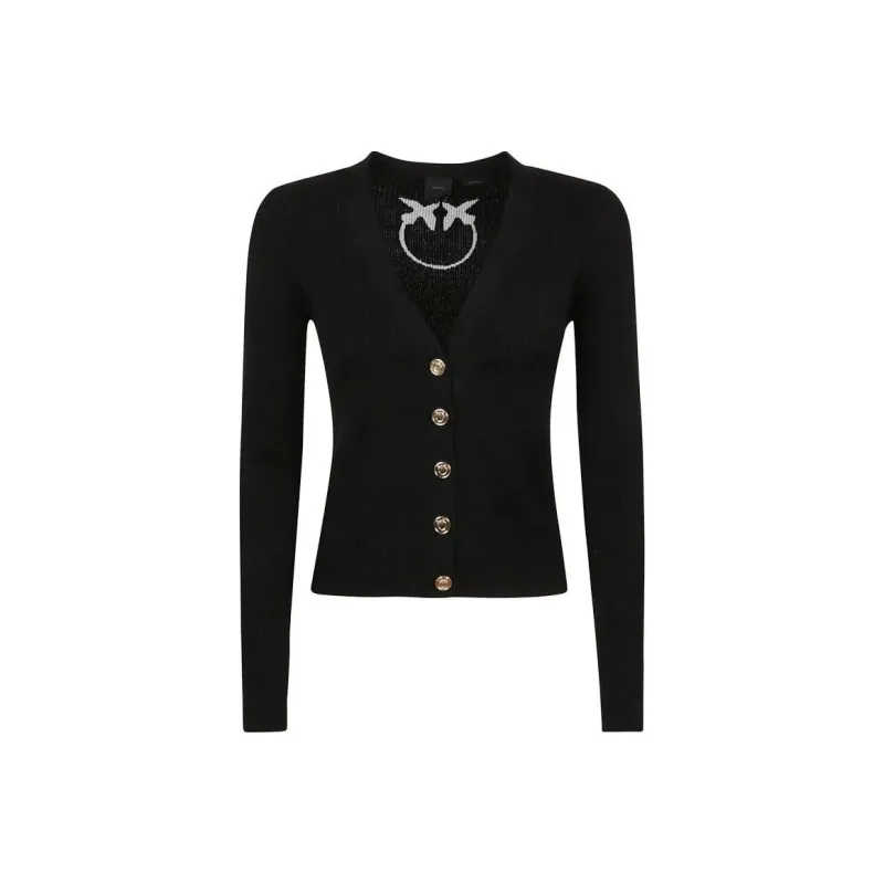 PINKO Ribbed Cropped Cardigan-0