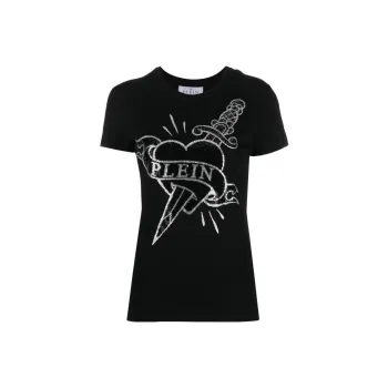 PHILIPP PLEIN Logo embellishment T shirt