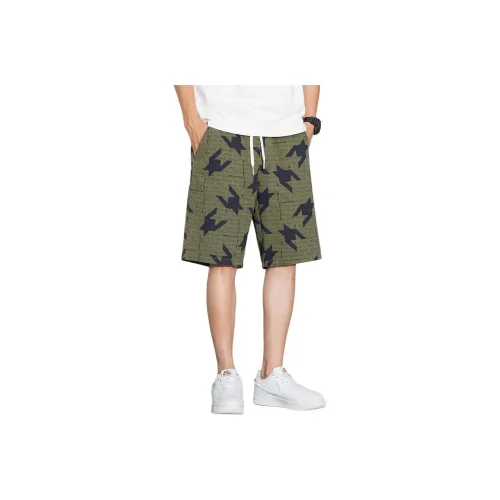 Tonlion Casual Shorts Men Army Green