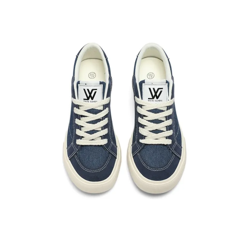 WHITE SANDS Skateboard Shoes Men Low Top Denim Blue/Burgundy/Gray-4