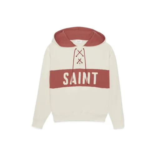 SAINT LAURENT Logo Patch Drawstring Hoodie