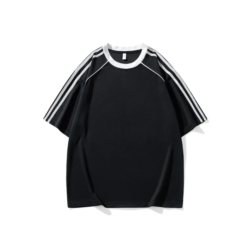 Caramella Drop Shoulder Sleeve T Shirt Unisex Black-0
