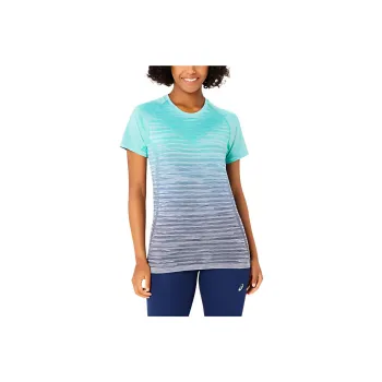 Asics Seamless Short Sleeve Top T Shirt Women's Blue
