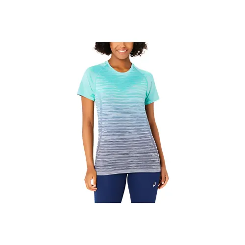 Asics Seamless Short Sleeve Top T Shirt Women's Blue