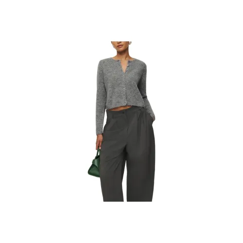 REFORMATION Clara Crew Cardigan Sweater Women's Gray