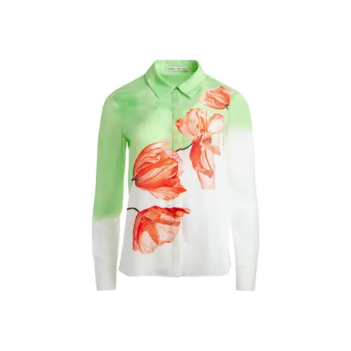 ALICE+OLIVIA Shirts Womens Jungle Palm White