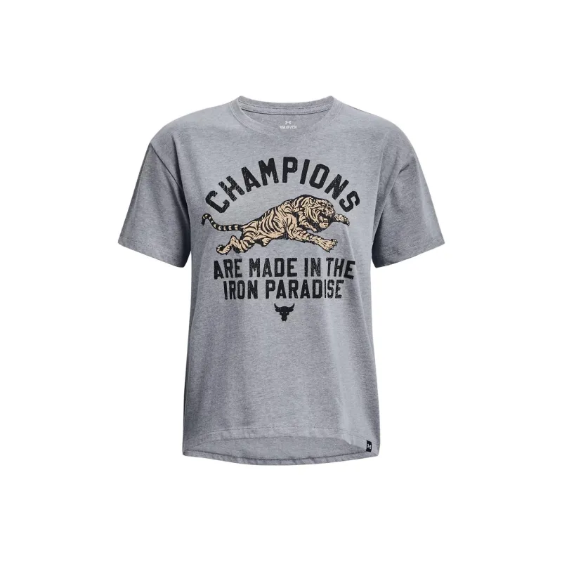 Under Armour T Shirt Women's Steel Heather Light Gray-0