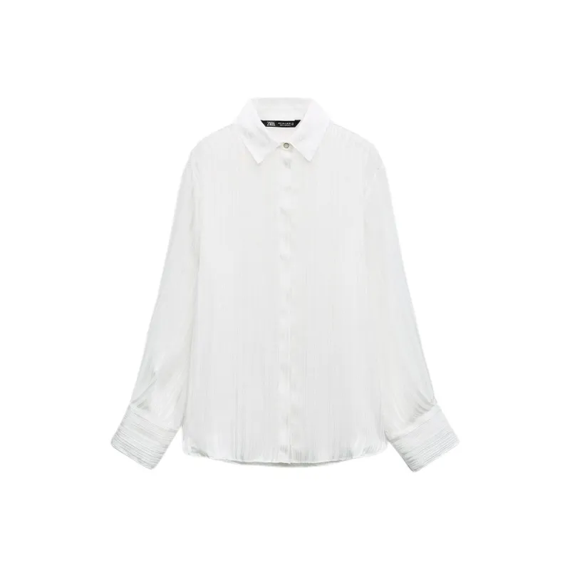 ZARA Shirt Women's Frosted White-0