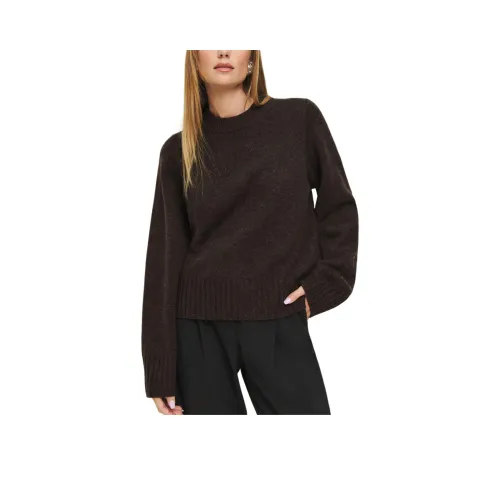 REFORMATION Calloway Regenerative Wool Crew Sweater Women's Espresso Color