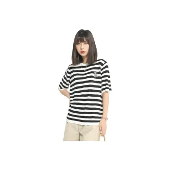 X MOOM T Shirt Women's Black Stripes