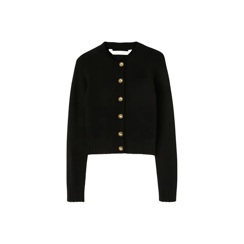 PALM ANGELS Curved Logo Buttoned Cardigan-0