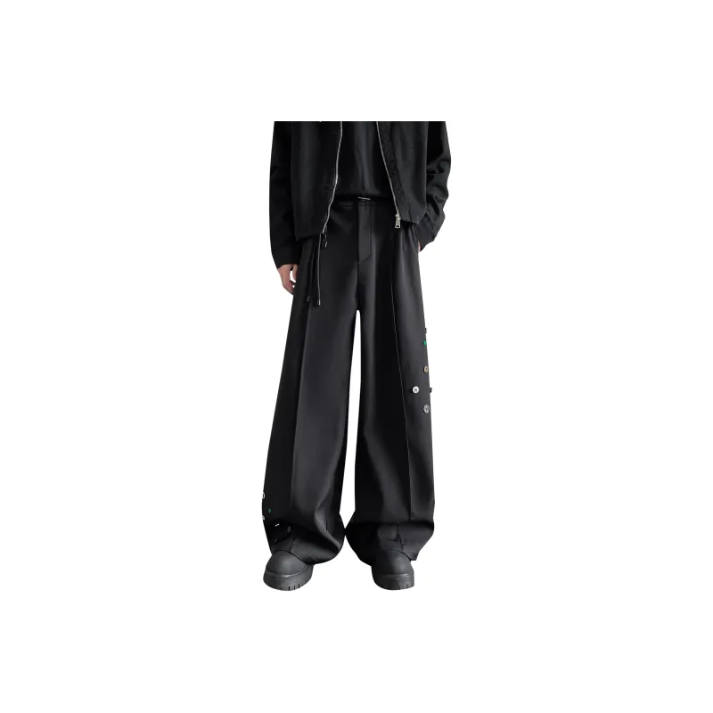 SXSY Casual Pants Unisex Black[Waist Accessories Included]-0