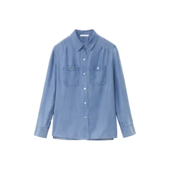 OVV Shirts Women's Light Blue Solid Color 12