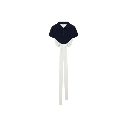 LOEWE SS25 POLO Sweater Women's Marine Blue