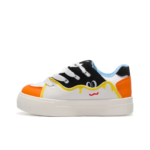 Yang Nianhua Slip Resistant, Abrasion Resistant, Breathable Low Top Casual Shoes Women's White Blue Orange
