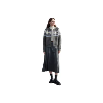 3COLOUR FW24 Sweater Women's Stone Gray Geometry