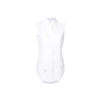 THOM BROWNE Sleeveless Grosgrain Poplin Shirt