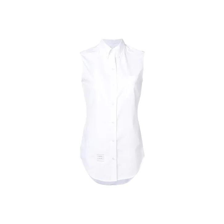 THOM BROWNE Sleeveless Grosgrain Poplin Shirt-0