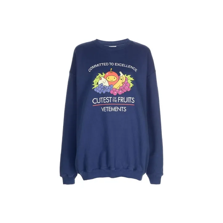 Vetements Cutest Of The Fruits Logo Sweatshirt 'Royal Blue'-0