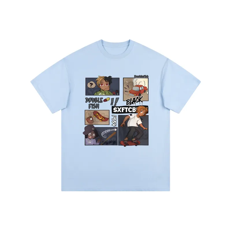 DOUBLEFISH Short Sleeved T Shirts Unisex-8
