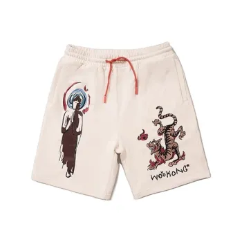 WOOKONG Casual Shorts Unisex Graffiti Embroidery