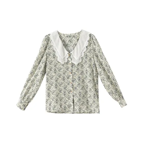 YUMOMO STAR Floral Shirt Summer Fall Spring Women's