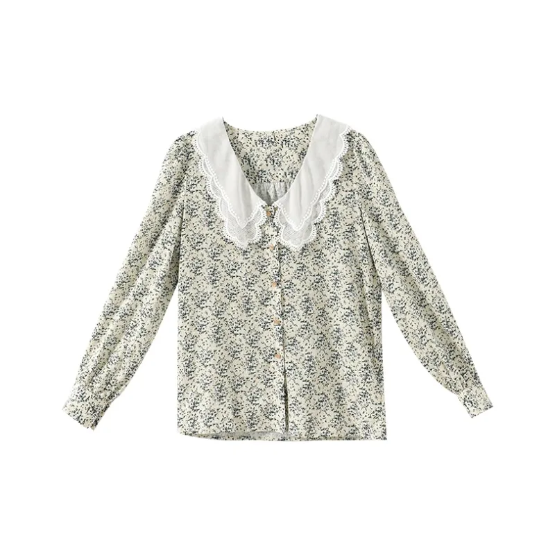 YUMOMO STAR Floral Shirt Summer Fall Spring Women's-0