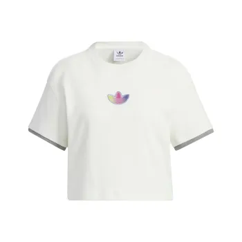 adidas originals Logo Embroidered Short Sleeve Tee 'Off White'