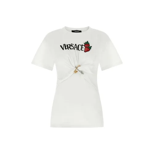 VERSACE Safety Pin Detailed Crewneck T Shirt