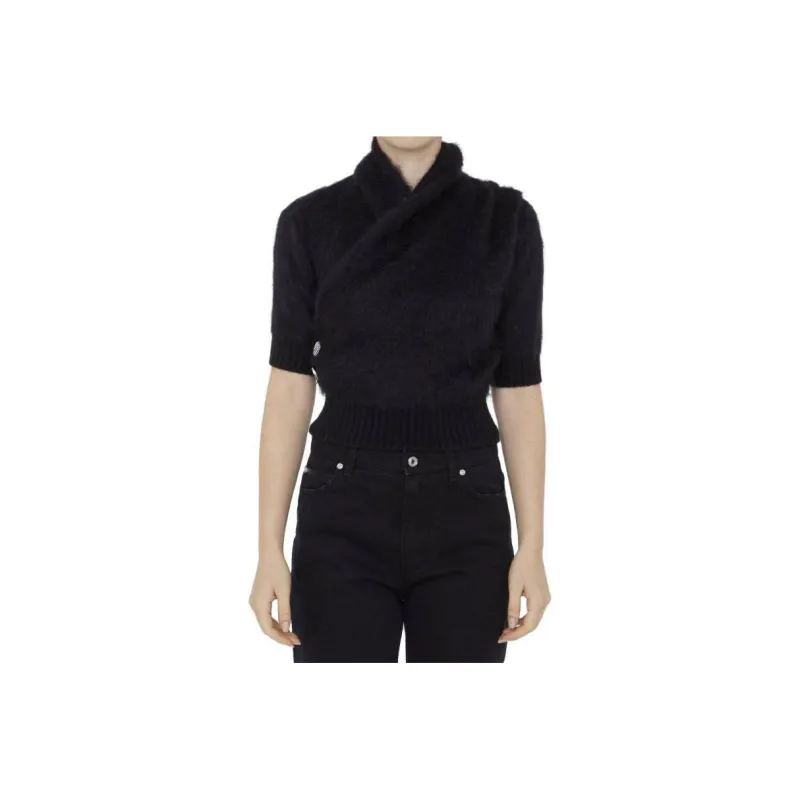 BALMAIN Wrap Cropped Jumper-0