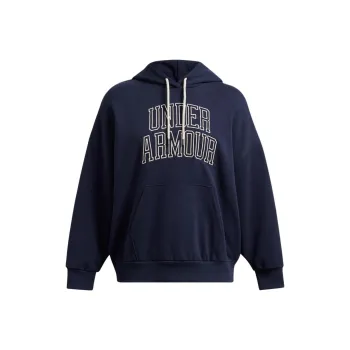Under Armour Heavyweight Terry Oversized Hoodie Sweatshirt Women's Midnight Navy