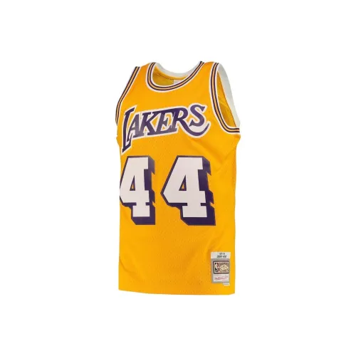 NBA Los Angeles Lakers Jerry West Basketball Jerseys Men's Yellow