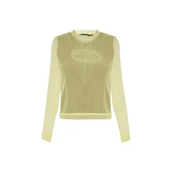 DIESEL OVAL D Series T Shirts Women's Yellow Green