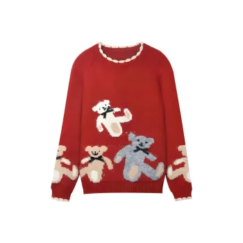 MISHOW Sweater Women's Vintage Red