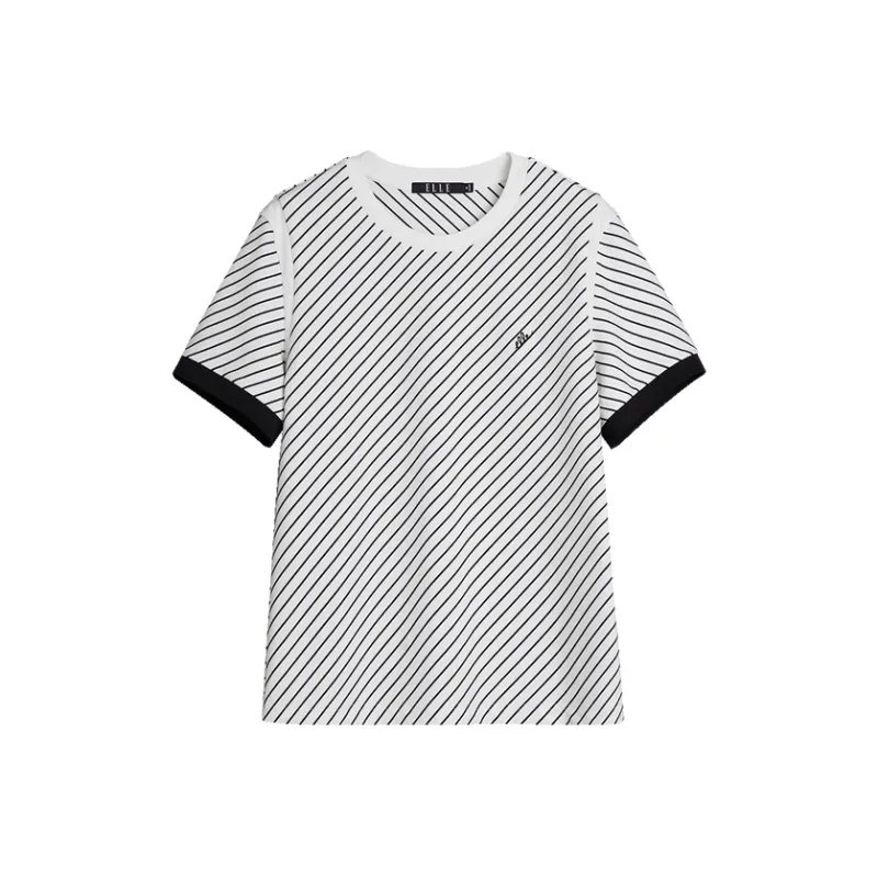 ELLE T Shirt Women's Black White-0