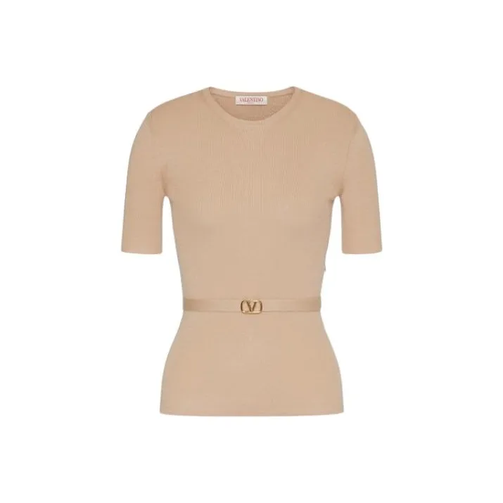 Valentino Logo Plaque Short Sleeved Jumper-4