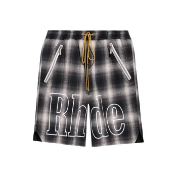 RHUDE Check print Track Shorts