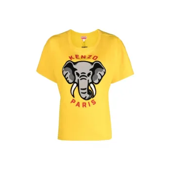 KENZO Motif Embroidered Crewneck T Shirt