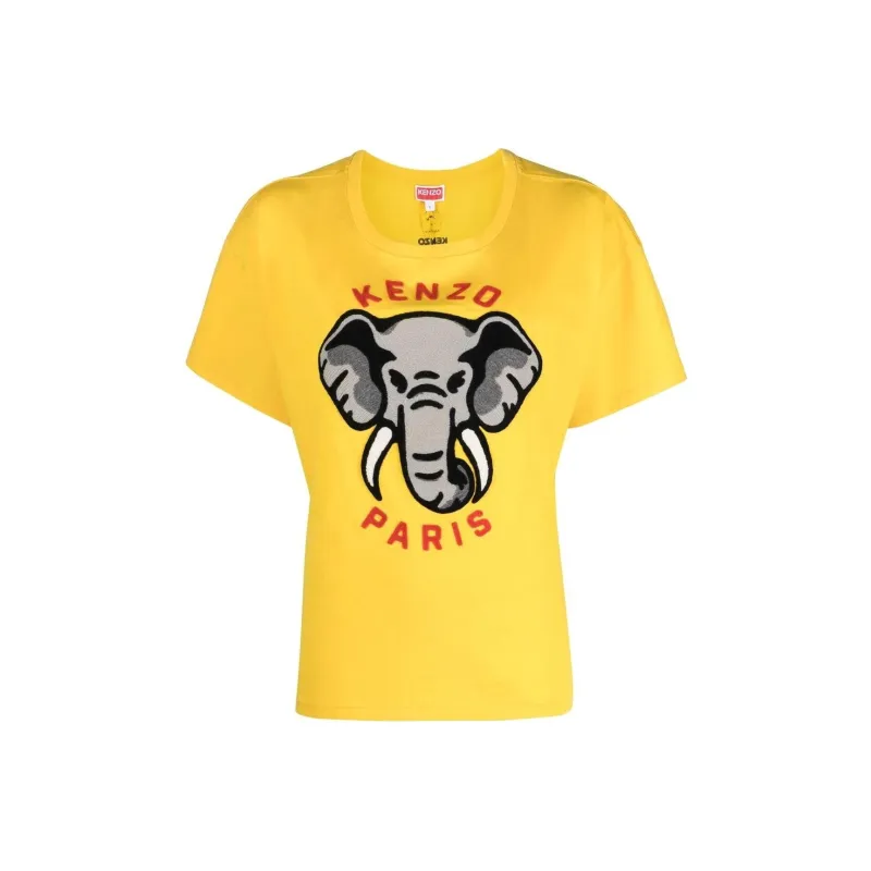KENZO Motif Embroidered Crewneck T Shirt-0