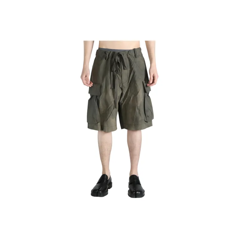 UMA WANG Faded Effect Pocket Shorts-0