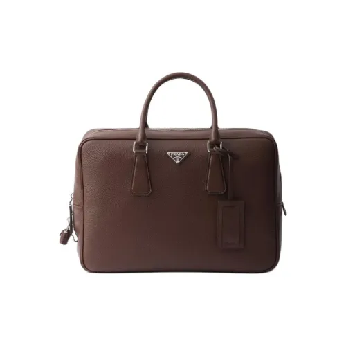 PRADA Calfskin Briefcase Men's Ochre