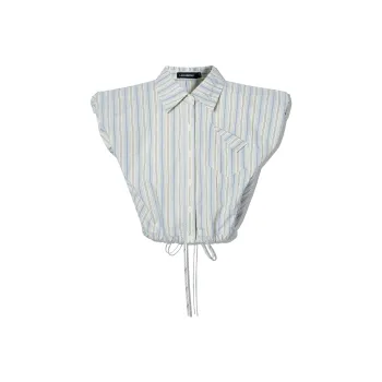 LA CRAWFISH Shirt Women's Blue White Stripes