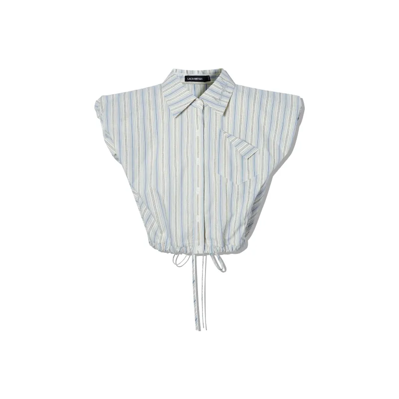 LA CRAWFISH Shirt Women's Blue White Stripes-0