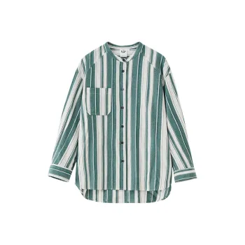 DEER AND FLYER Shirts Women's Green Stripes